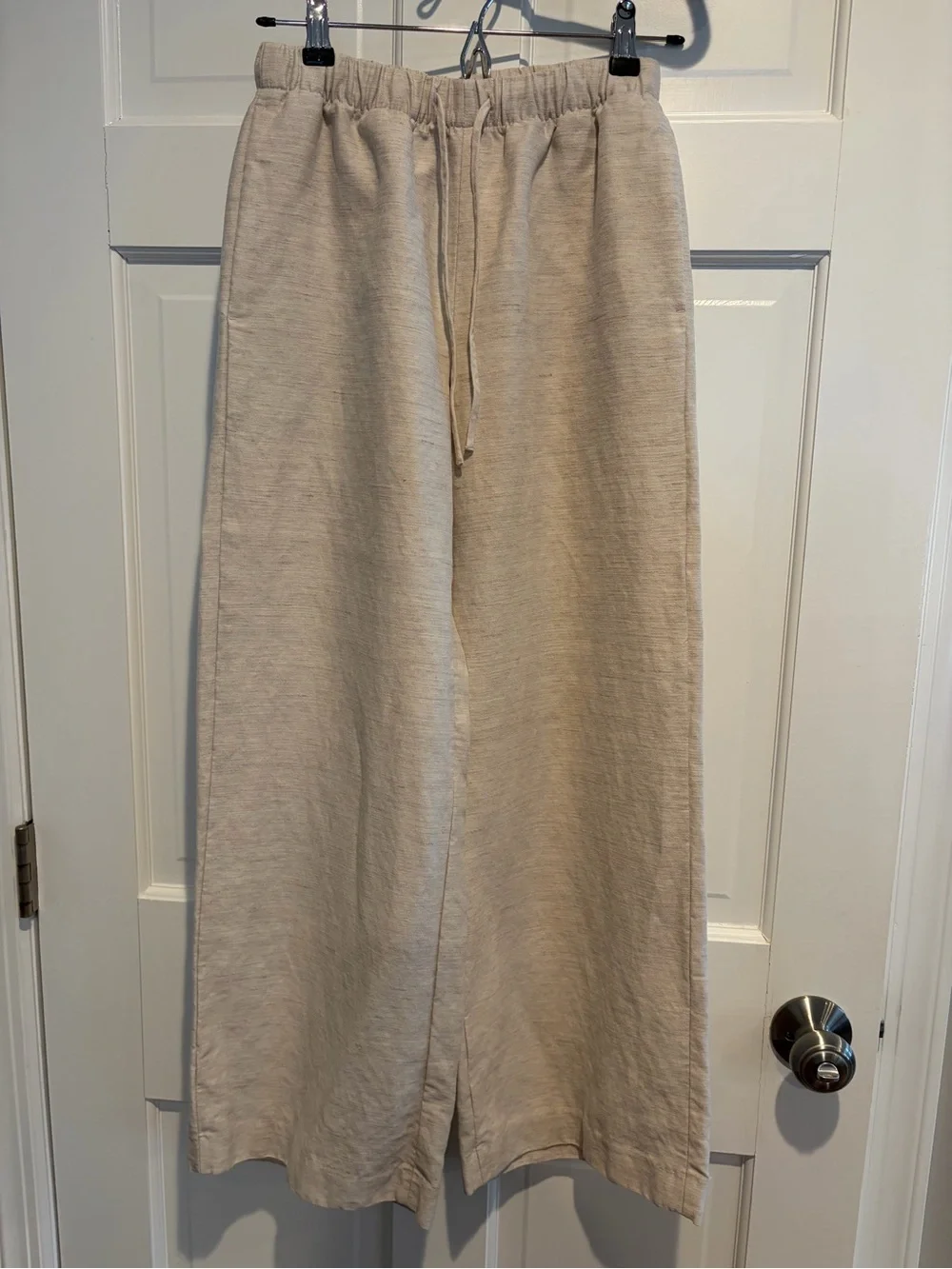 Aritizia Drawstring Linen Pants - Natural Ecru